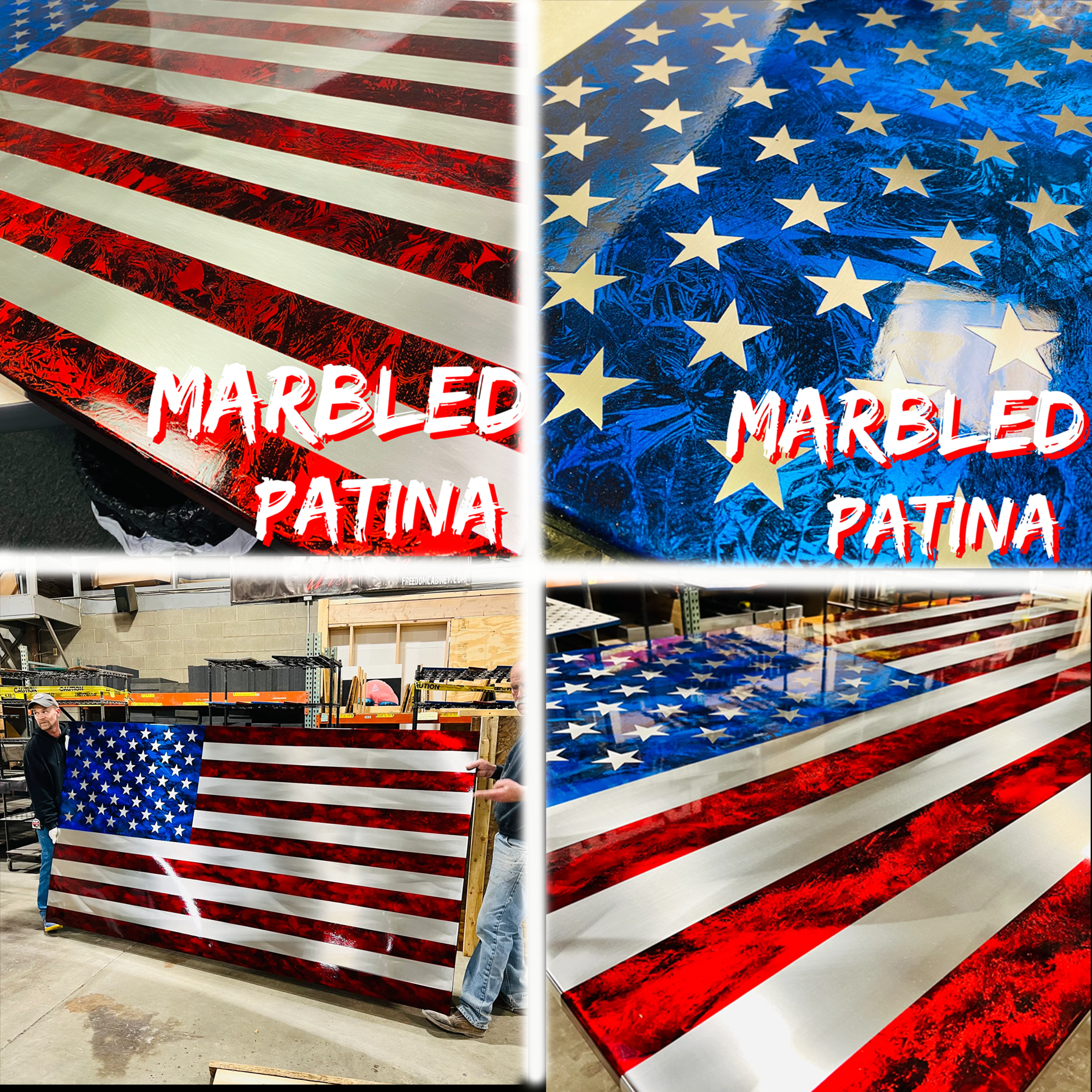 (Indoor / Outdoor) Hand Marbled Patina Flag